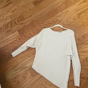 Express asymetrical white sweater